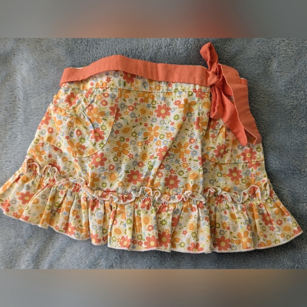 ** 2 for $10** Miniwear multicolor floral skirt for baby - size 6-9 months